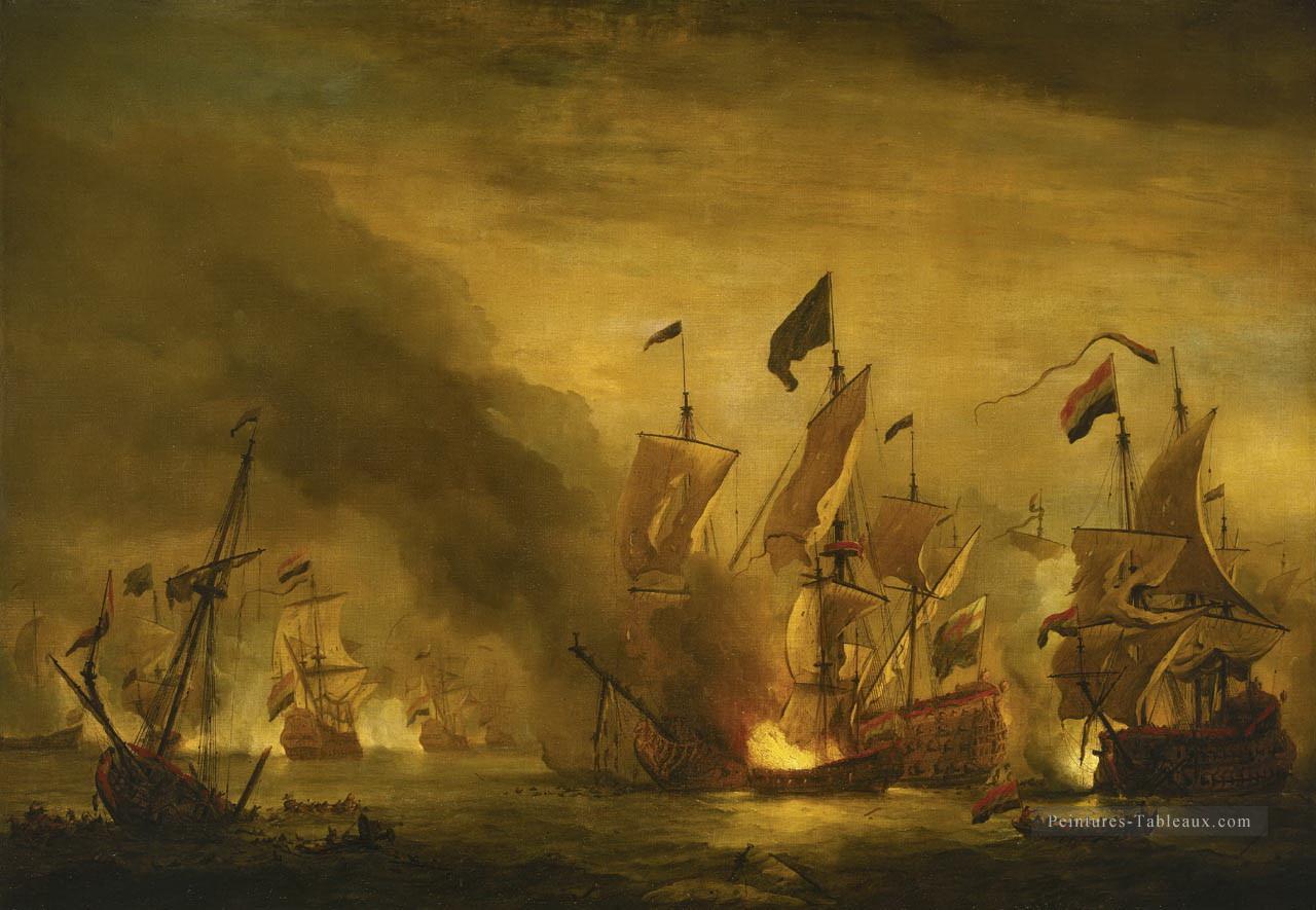 De Velde Bataille De Solebay Batailles navales Peintures à l'huile